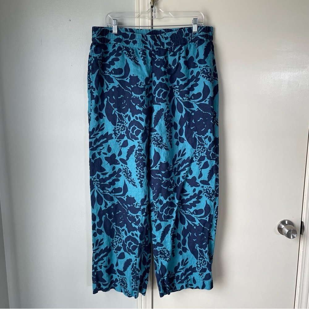 SOFT SURROUNDINGS: 100% Linen Wide Leg Trousers, Size L